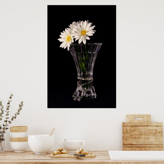 Poster Marguerites Blanches Dans Le Vase (Cuisine)