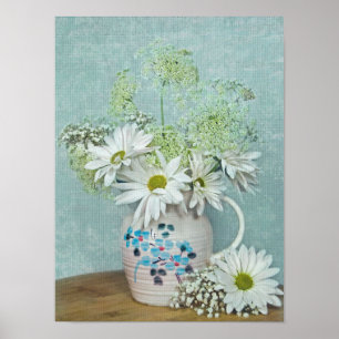 Poster Marguerites dans un vieux pichet