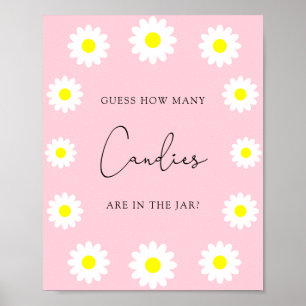 Poster Marguerites - Devinez combien de bonbons