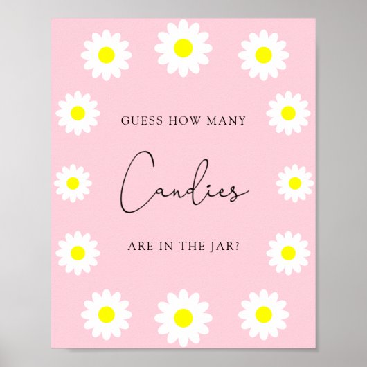 Poster Marguerites - Devinez combien de bonbons (Devant)