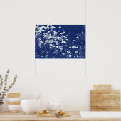 Poster Marguerites - Effet Cyanotype (Cuisine)