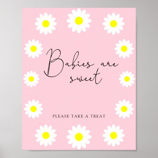 Poster Marguerites fleurs sauvages - les bébés sont doux (Devant)