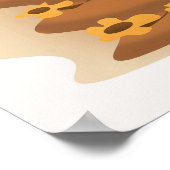 Poster marguerites jaunes autour de vase brun/abstrait mo (Coin)