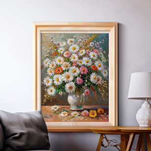 Poster Marguerites peintes à la gouache colorée