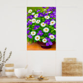 Poster Marguerites romantiques et violets, bouquet (Cuisine)