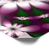Poster Marguerites | Violet et vert Fractage Art (Coin)