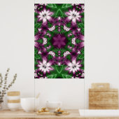 Poster Marguerites | Violet et vert Fractage Art (Cuisine)