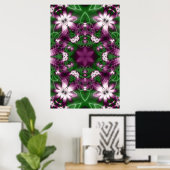 Poster Marguerites | Violet et vert Fractage Art (Bureau à domicile)