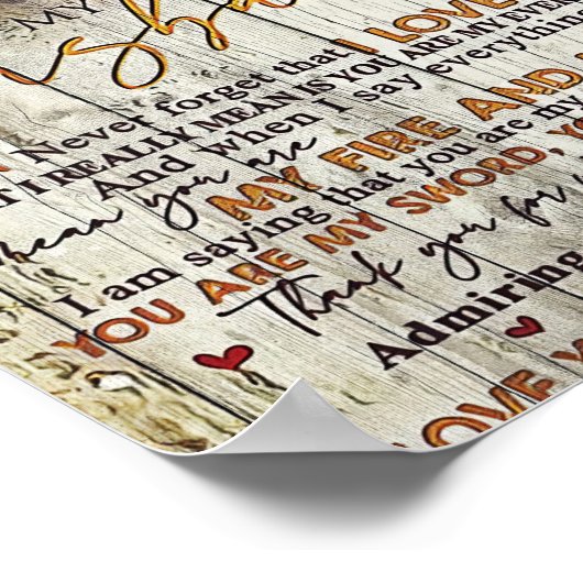 Poster Mari À Mon Mari Je T'Aime (Coin)