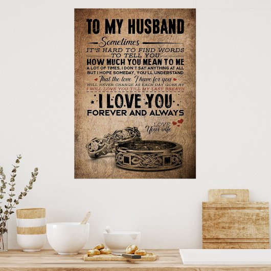 Poster Mari À Mon Mari Pour Toujours Et Toujours (Cuisine)