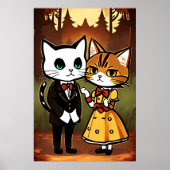 Poster Mari anthropomorphique et femme chat | Art AI (Devant)