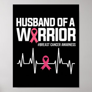 Poster Mari D'Un Guerrier Pink Ribbon Cancer Du Sein Awa