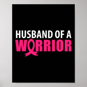 Poster Mari D'Un Guerrier Pink Ribbon Cancer Du Sein Awa