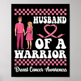 Poster Mari D'Une Femme Guerrière Sensibilisée Au Cancer