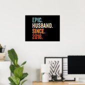 Poster Mari épopé masculin depuis 2018 anniversaire maria (Bureau à domicile)