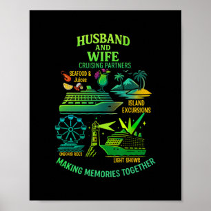 Poster Mari et femme couple de vacances en croisière asso