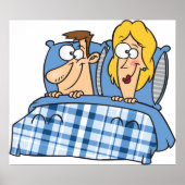 Poster Mari et femme humoristiques au coucher (Devant)