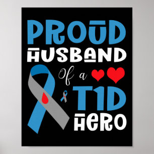 Poster Mari Fière D'Un Héros T1D De Type 1 Diabète