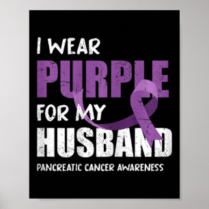Poster Mari guerrier Ribbon pourpre Cancer pancréatique A