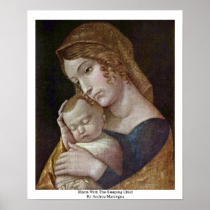 Poster Maria avec l'enfant de sommeil par Andrea Mantegna