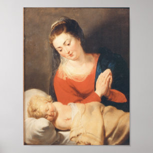 Poster Maria dans Aanbidding Voor Het Slapende