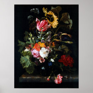 Poster Maria van Oosterwyck Bouquet des fleurs dans un