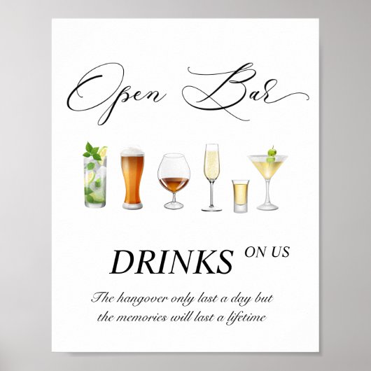 Poster Mariage à barre ouverte 8x10 (Devant)