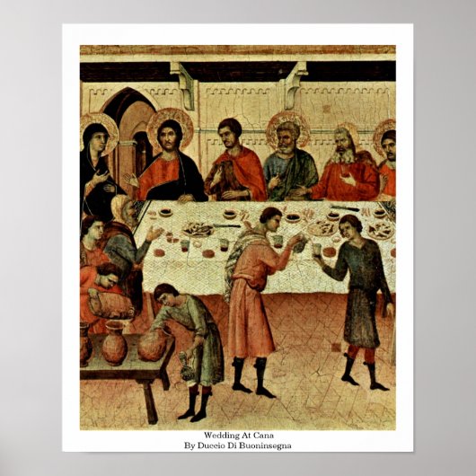 Poster Mariage À Cana Par Duccio Di Buoninsegna (Devant)
