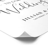 Poster mariage à fleurs bleues poussiéreuses (Coin)