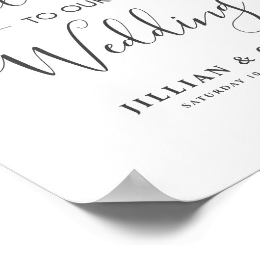 Poster mariage à fleurs bleues poussiéreuses (Coin)