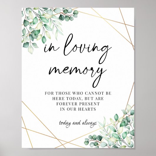 Poster Mariage à la mémoire de Eucalyptus Verdure (Devant)