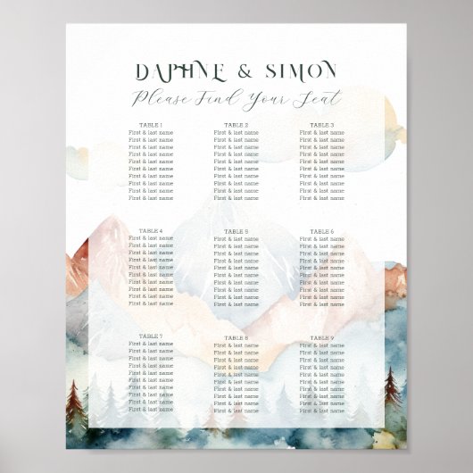 Poster Mariage à la Montagne Brumeuse (Devant)