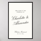 Poster Mariage à l'ancienne calligraphié avec argent (Devant)