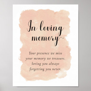 Poster Mariage à l'aquarelle rose pâle en souvenir aimant