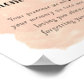 Poster Mariage à l'eau rose pastel en mémoire de ceux que (Coin)