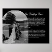 Poster Mariage à l'écriture moderne Noir & Blanc Voute Ph (Devant)