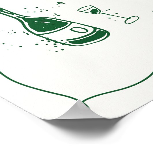 Poster Mariage à main Signature Barre de boisson Menu (Coin)