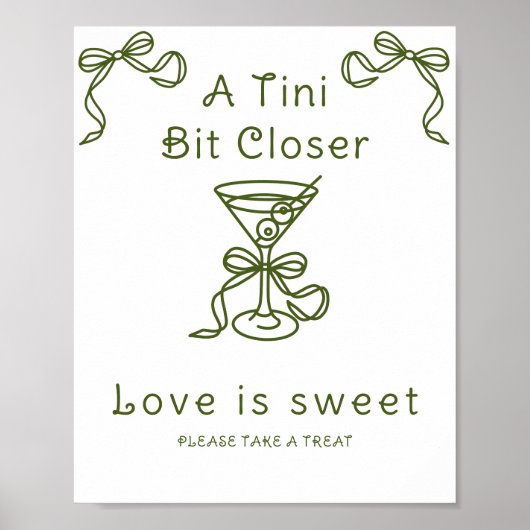 Poster Mariage à thème Martini L'amour est doux, prenez u (Devant)