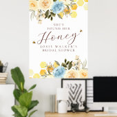 Poster Mariage abeille en nid d'abeille (Bureau à domicile)