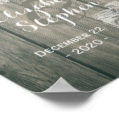 Poster Mariage Accueil Bois rustique Mason Jar String Lum (Coin)