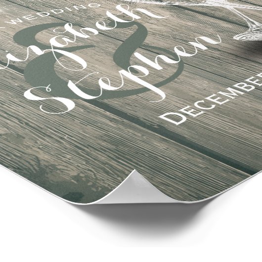 Poster Mariage Accueil Réception Signal Champagne Verres (Coin)