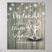 Poster Mariage Accueil Réception Signal Champagne Verres (Devant)