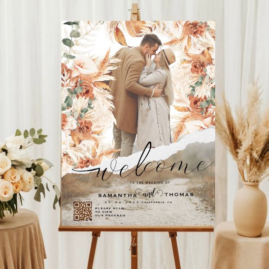 Poster mariage Affiche de bienvenue avec Boho Flow