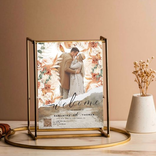 Poster mariage Affiche de bienvenue avec Boho Flow