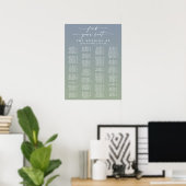 Poster Mariage Alphabétique Bleu et Vert (Bureau à domicile)