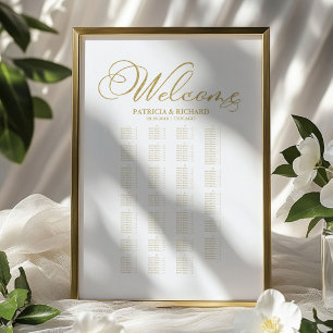 Poster Mariage Alphabétique Diagramme de siège Gold Foil