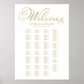 Poster Mariage Alphabétique Diagramme de siège Gold Foil (Devant)