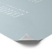 Poster Mariage Alphabétique Dusty bleu (Coin)