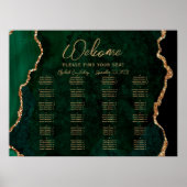 Poster Mariage alphabétique Emerald Green Agate Siège (Devant)