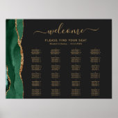 Poster Mariage alphabétique Emerald Green Agate Siège (Devant)